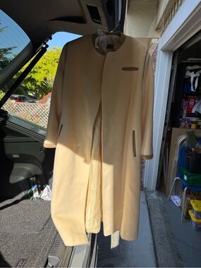 Classic Marcus 100% Wool, Cream Women's Long Coat - Elegant Minimalist Design